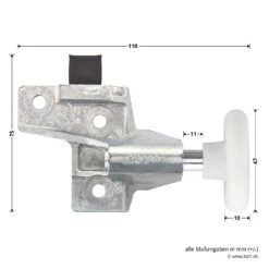 Hörmann Rollenhalter Mit Laufrolle Und Puffer, Rechts -Autoteilegeschäft 1084004 hoermann rollenhalter mit laufrolle und puffer rechts masse