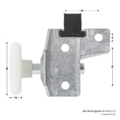 Hörmann Rollenhalter F80, Rechts -Autoteilegeschäft 1284004 hoermann rollenhalter f80 rechts bemassung