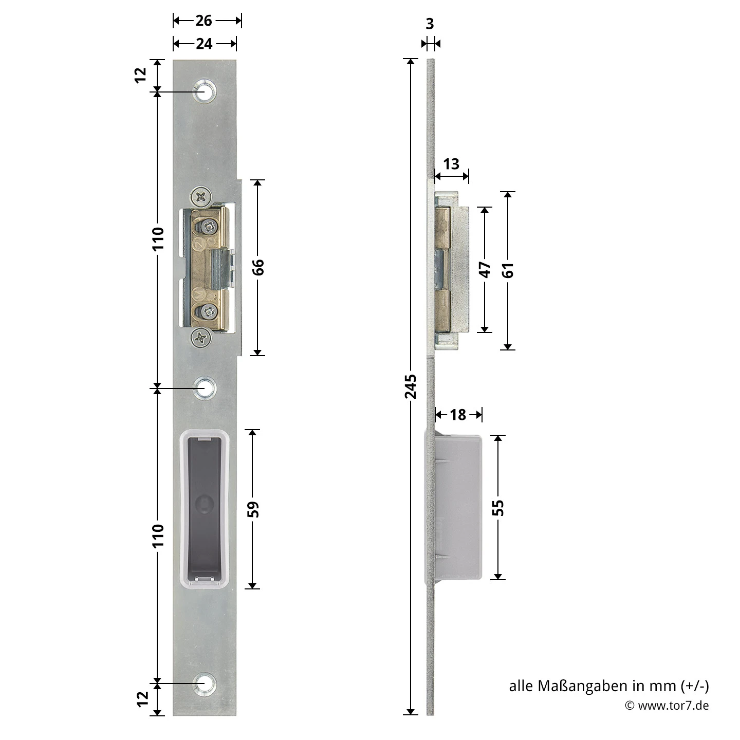 Hörmann Schließblech Für Hauptschloss THP/FSTHP DIN Links 4 Hörmann Schließblech Für Hauptschloss THP/FSTHP DIN Links – Bild 4