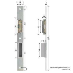 Hörmann Schließblech Für Hauptschloss THP/FSTHP DIN Rechts -Autoteilegeschäft 276988 hoermann schliessblech fuer hauptschloss thp fsthp din rechts bemassung