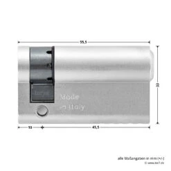 Hörmann Profil-Halbzylinder, 45,5 + 10 Mm, Links, TS 16 -Autoteilegeschäft 3014860 hoermann profil halbzylinder 45 5 10 mm links ts 16 zylinder seite masse