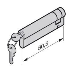 Hörmann Profil-Halbzylinder, 70,5 + 10 Mm, Schließhebel Links, TS 42 -Autoteilegeschäft 3021076 hoermann profil halbzylinder 705 10 mm skizze