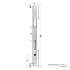 Hörmann Einsteck Rohrprofilschloss 1306 Für Nebentüren, PZ, Rechts -Autoteilegeschäft 3040516 hoermann einsteck rohrprofilschloss 1306 fuer nebentueren pz rechts stulp masse
