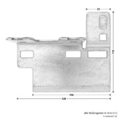 Hörmann Knotenblech, Beschlag L, Ausführung Links, Baureihe 30 -Autoteilegeschäft 3044999 hoermann knotenblech beschlag l ausfuehrung links baureihe 30 masse bild 1
