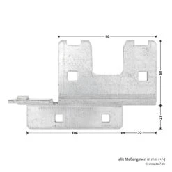 Hörmann Knotenblech, Beschlag L, Ausführung Links, Baureihe 30 -Autoteilegeschäft 3044999 hoermann knotenblech beschlag l ausfuehrung links baureihe 30 masse bild 2