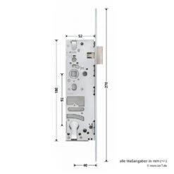 Hörmann Einsteck-Rohrprofilschloss 1314, BKS, PZ -Autoteilegeschäft 3070038 hoermann einsteck rohrprofilschloss 1314 40 92 9 pz bemassung2