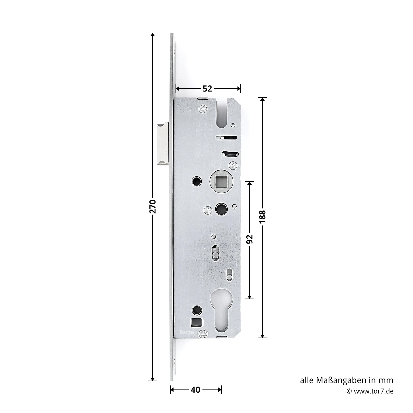 Hörmann Einsteck-Rohrprofilschloss KFV Für Schlupf-und Nebentüren, PZ 7 Hörmann Einsteck-Rohrprofilschloss KFV Für Schlupf-und Nebentüren, PZ – Bild 7