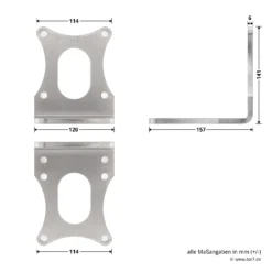 Hörmann Beschlags-Set VersaMatic, Edelstahlausführung -Autoteilegeschäft 437018 hoermann beschlags set versamatic edelstahlausfuehrung antriebswinkel masse