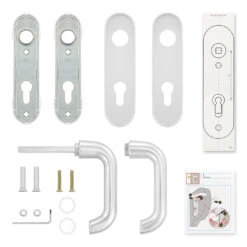 Hörmann Drückergarnitur D110 Kurzschild PZ, Alu 10 Hörmann Drückergarnitur D110 Kurzschild PZ, Alu -Autoteilegeschäft 449910 hoermann drueckergarnitur mit kurzschild pz gelocht alu lieferumfang