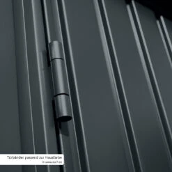 Hörmann EcoStar Gerätehaus TREND-S Typ 3 -Autoteilegeschäft hoermann ecostar geraetehaus trend ral7016 tuerbaender