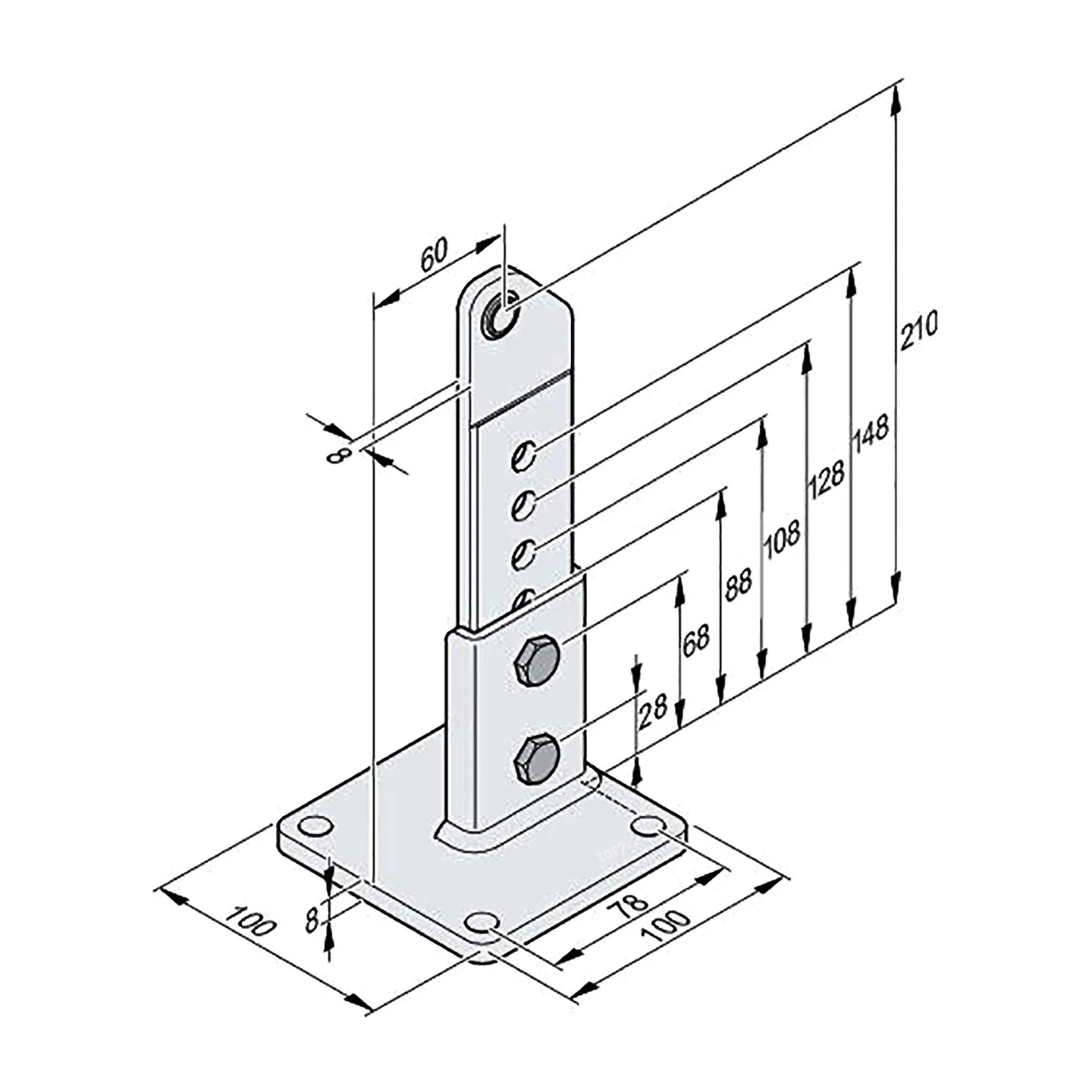 SOMMER Torpfostenbeschlag Steigende Tore 60/210 Twist 200 E/EL 1 SOMMER Torpfostenbeschlag Steigende Tore 60/210 Twist 200 E/EL