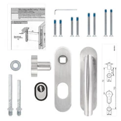 Steinau FS ES1-K Sicherheitsbeschlag, Typ D 510, Edelstahl Matt -Autoteilegeschäft ste810113 steinau fs es1 k sicherheitsbeschlag typ d 510 edelstahl matt lieferumfang