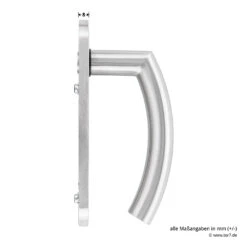 Steinau FS ES1-K Sicherheitsbeschlag, Typ D 510, Edelstahl Matt -Autoteilegeschäft ste810113 steinau fs es1 k sicherheitsbeschlag typ d 510 edelstahl matt masse griff seite