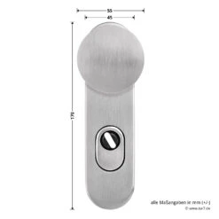 Steinau FS ES1-K Sicherheitsbeschlag, Typ D 510, Edelstahl Matt -Autoteilegeschäft ste810113 steinau fs es1 k sicherheitsbeschlag typ d 510 edelstahl matt masse knauf